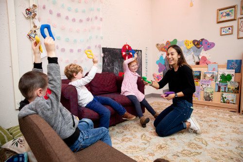 Reading Specialist with students